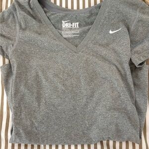 Nike Women's Heather Gray V-Neck Tee